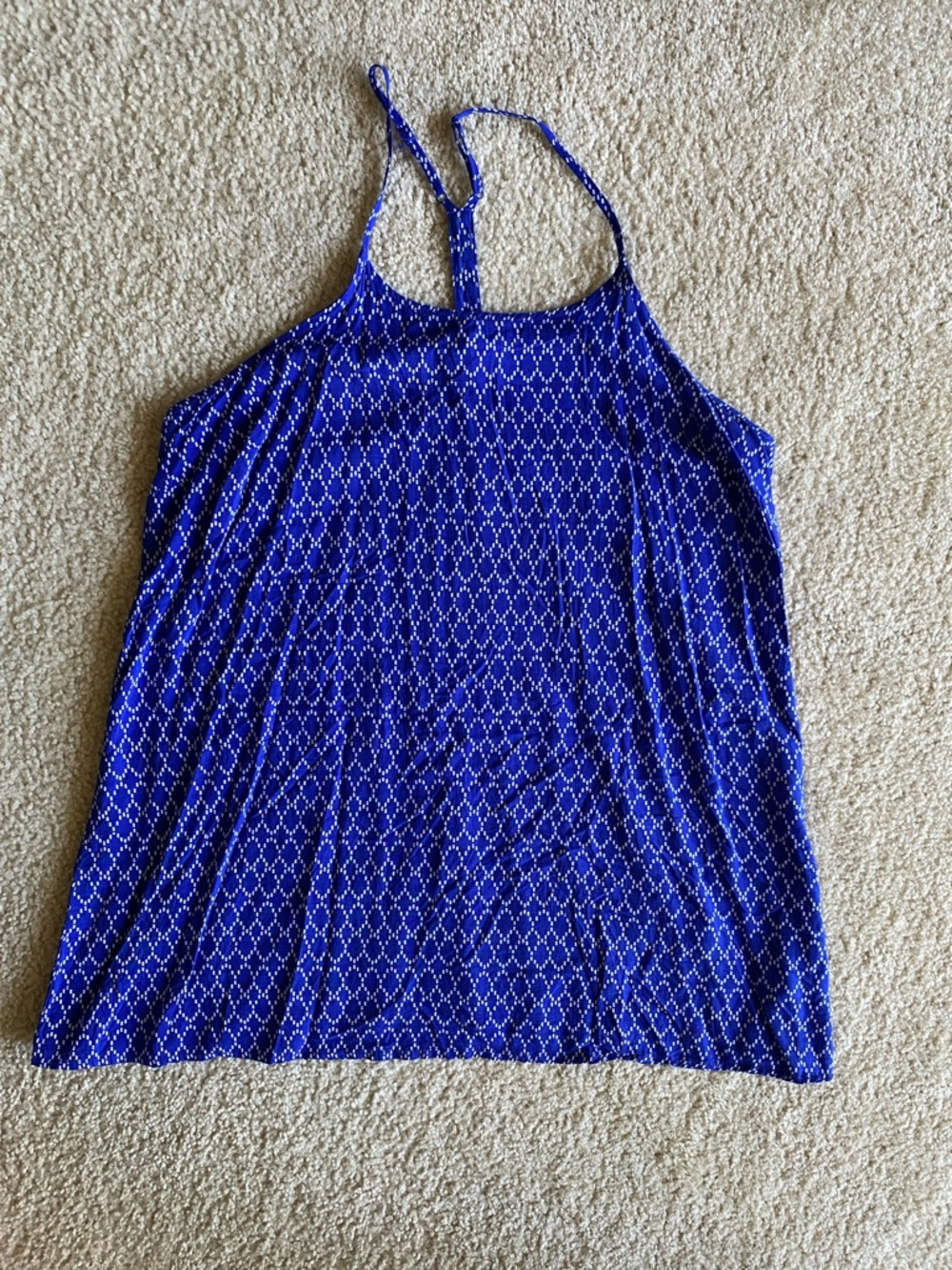 Old Navy Royal Blue Geometric Halter Tank